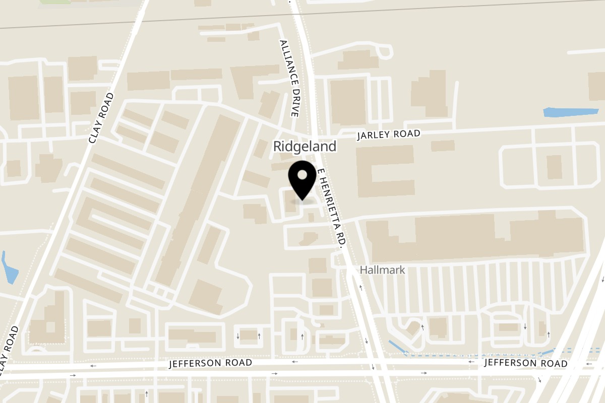 Map showing the location of Halal Bites on 1555 E Henrietta Rd in Rochester